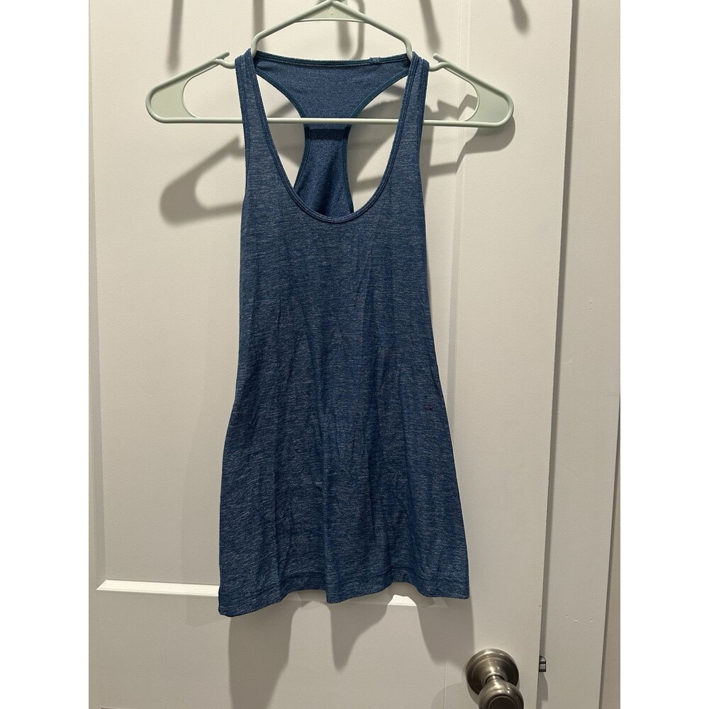 Women’s Heathered Blue Lululemon Scoop Neck Racerback Tank Top size 2 XSmall